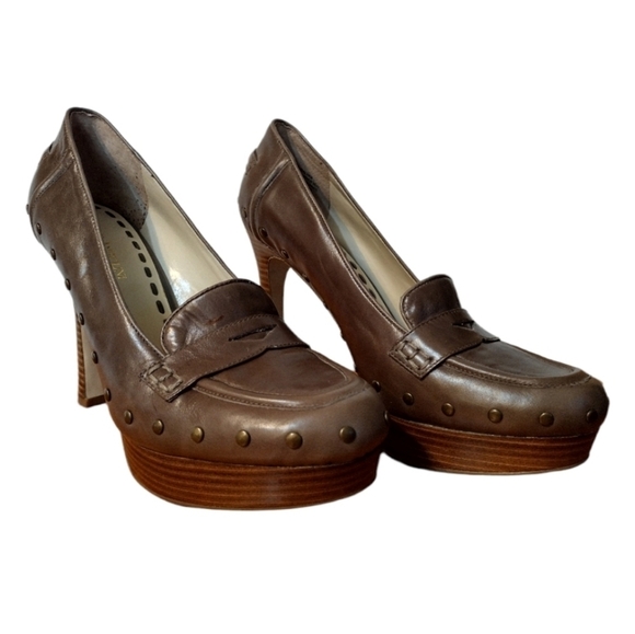 Enzo Angiolini Balinia studded leather heels 9M - Picture 1 of 11
